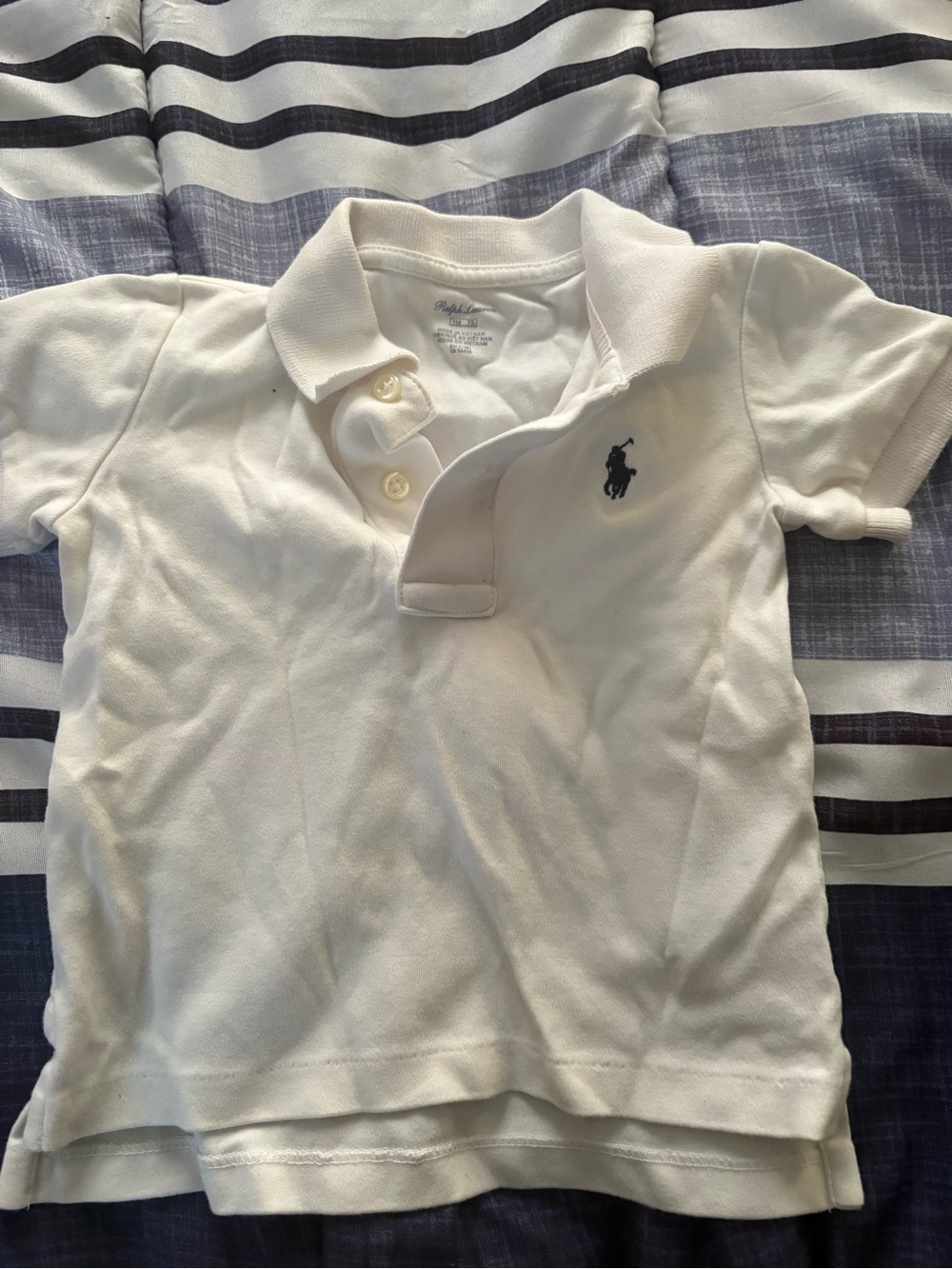Ralph Lauren White Polo Shirt with Navy Pony